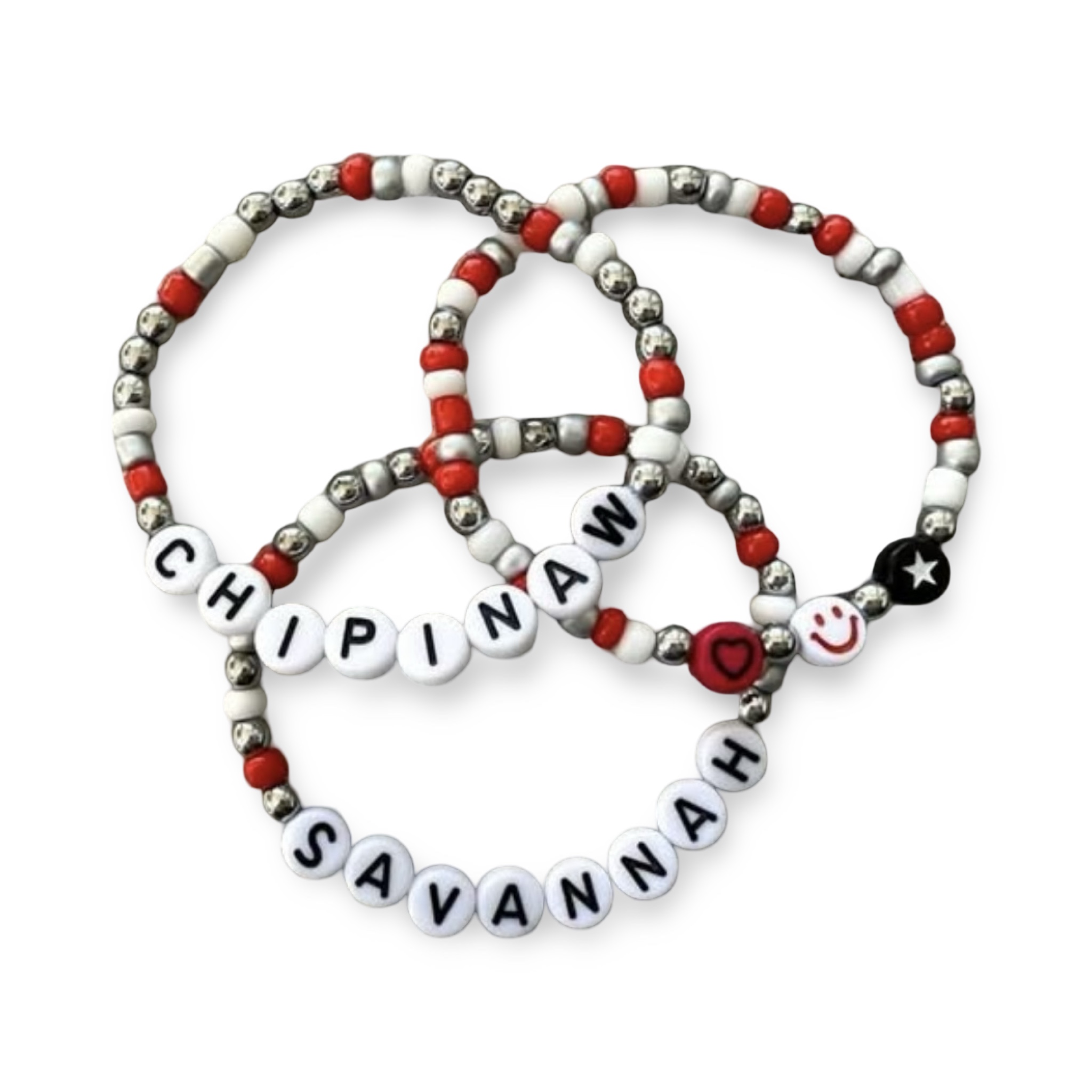 Camp Color & Silver Bead Mix Bracelet Stack (Set of 3) – You Name It by Yonit