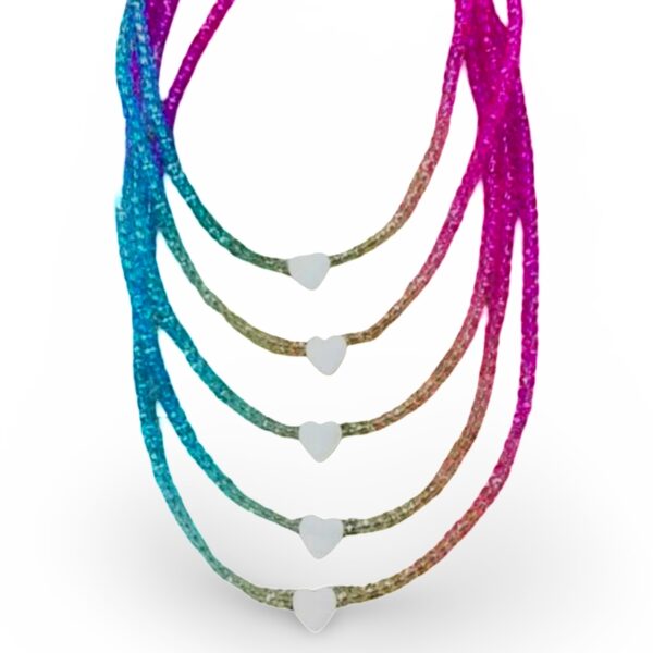 Rainbow Ombre Pearl Single Heart Necklace - You Name It by Yonit
