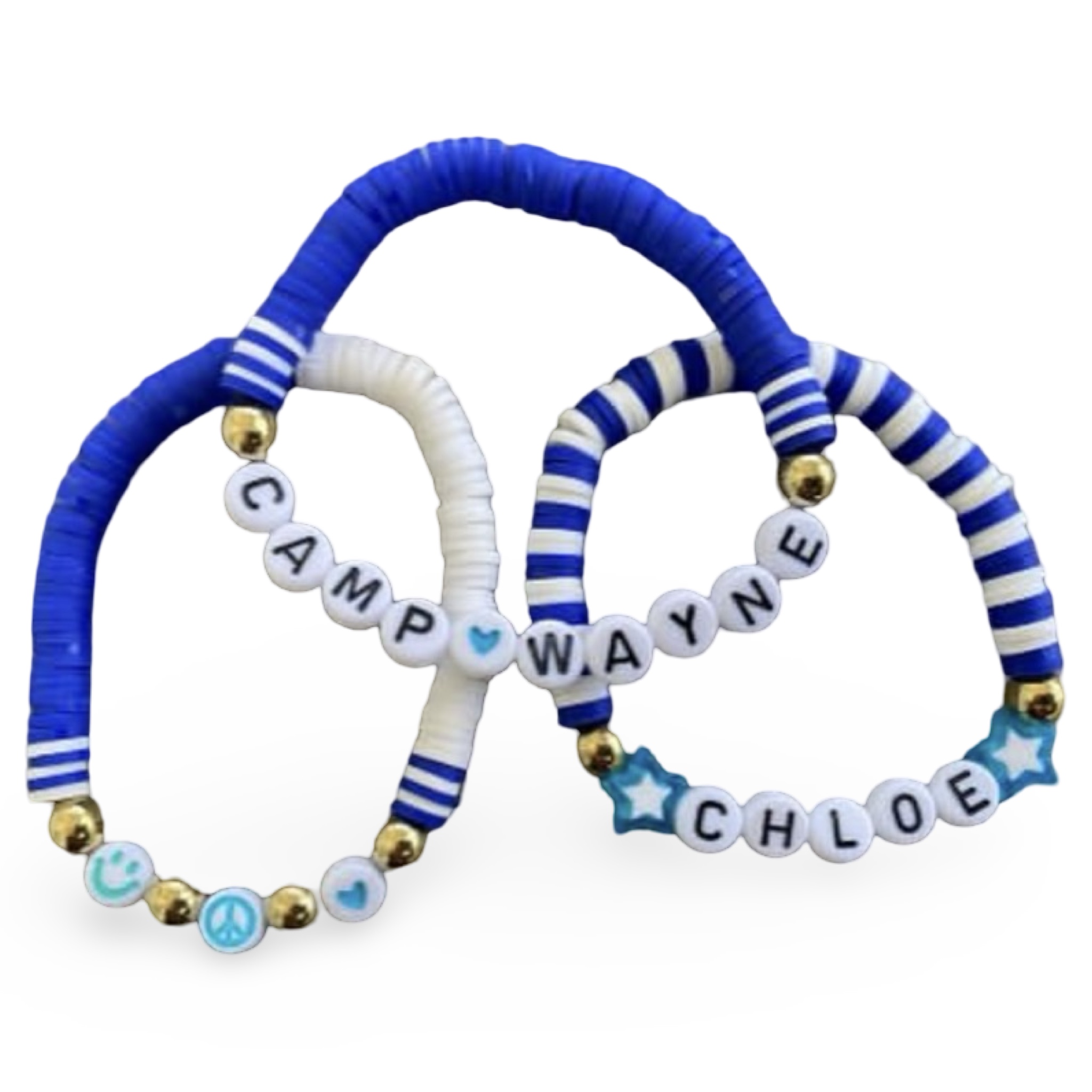 Half & Half Camp Color Bracelet Stack – (Set of 3) – You Name It by Yonit