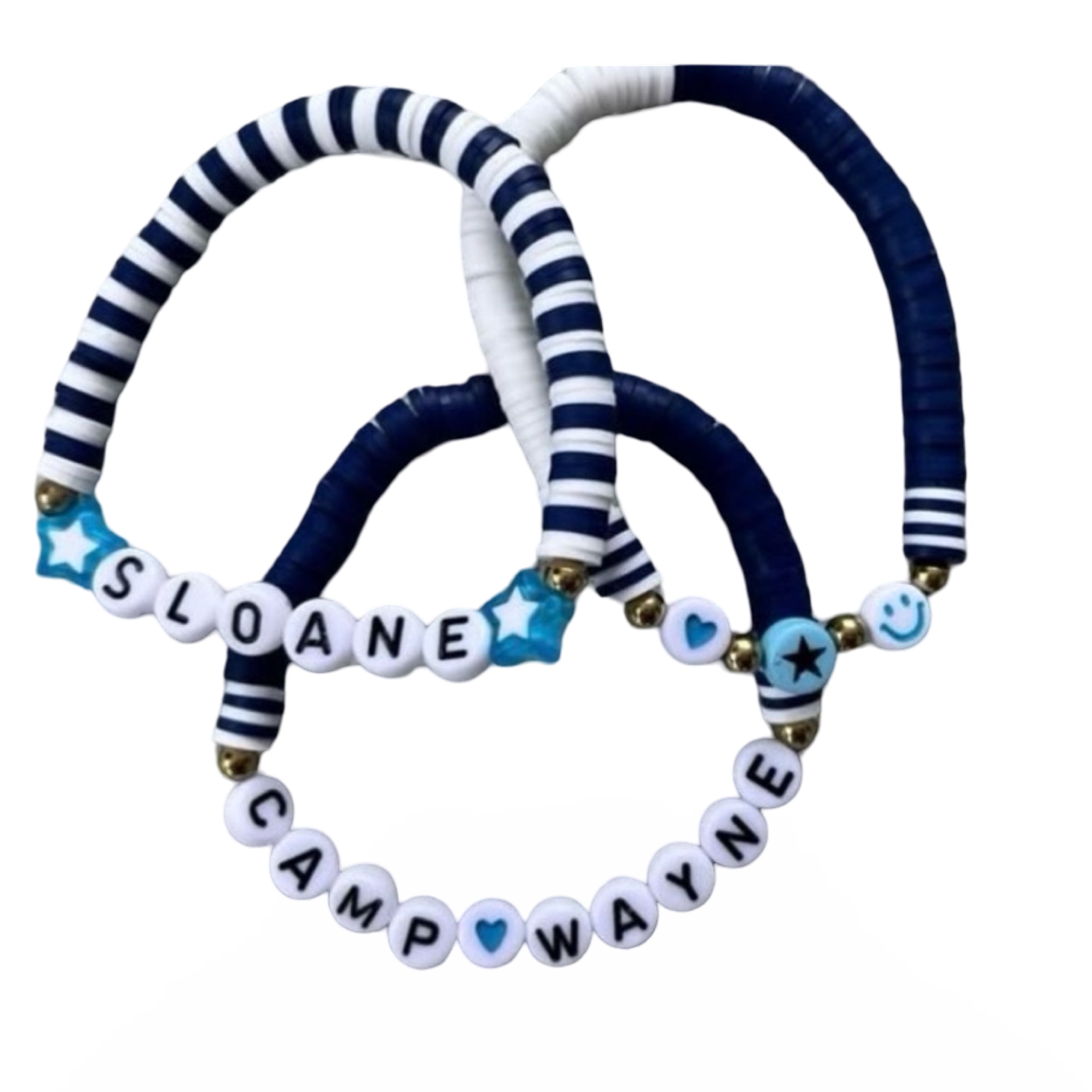 Half & Half Camp Color Bracelet Stack – (Set of 3) – You Name It by Yonit