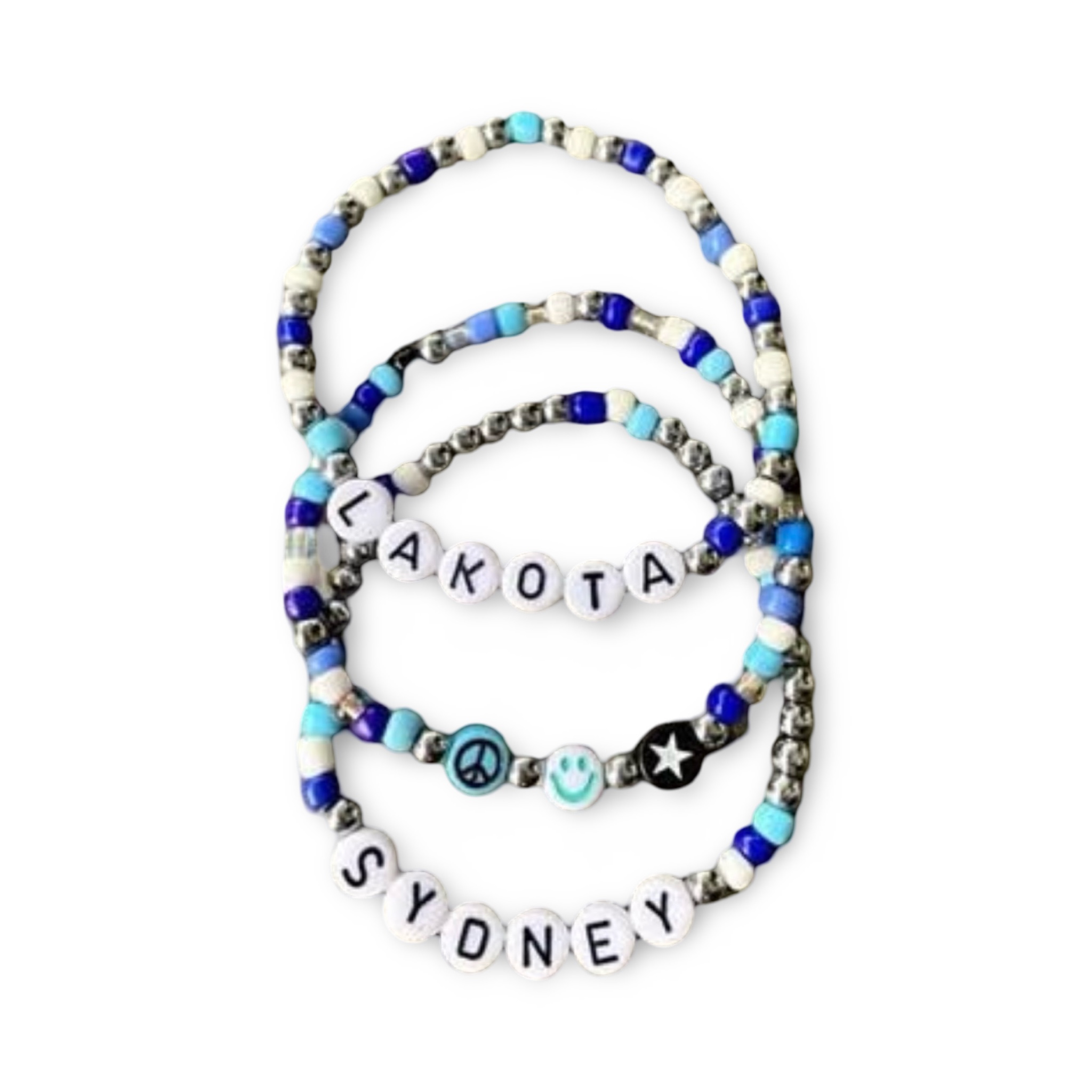 Camp Color & Silver Bead Mix Bracelet Stack (Set of 3) – You Name It by Yonit